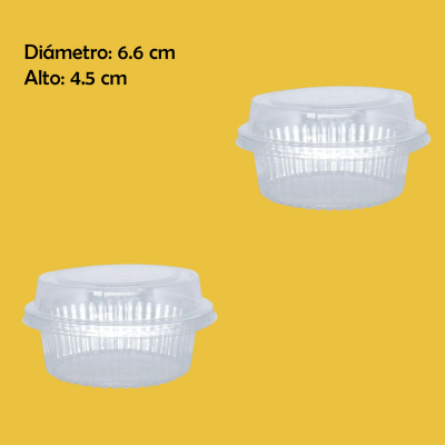 CONTENEDOR REDONDA GUA G645SF 120 ML 6.6X4.5CM PQ10PZ 5.9X6.5CM