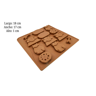 MOLDE SILI OSITOS,FLECHA CORAZON 18X17CM  SIL001321