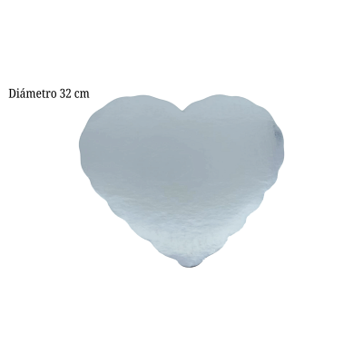 BASE PASTEL CORAZON 32CM PLATA