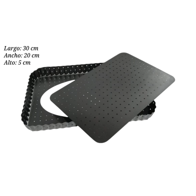 MOLDE P/TARTA DESONTABLE PERFORADO 30X20X5CM COL 1688061