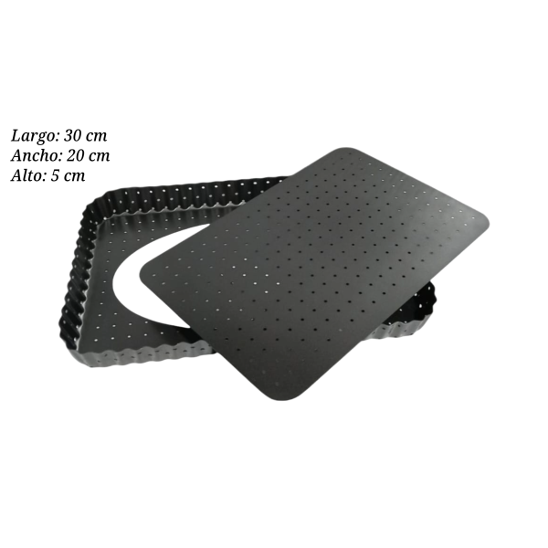 MOLDE P/TARTA DESONTABLE PERFORADO 30X20X5CM COL 1688061
