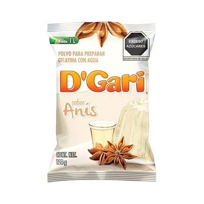 GELATINA DGARI SABOR ANIS 50X120GR
