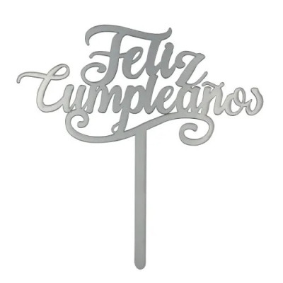 DECO ACRIL FELIZ CUMPLEAÑOS PLATA CTP000735