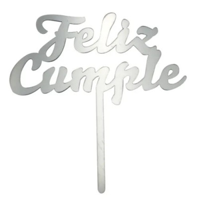 DECO ACRIL FELIZ CUMPLE PLATA CTP000739