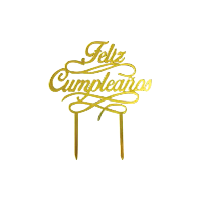 DECO ACRIL FELIZ CUMPLEAÑOS DORADO CTP000631