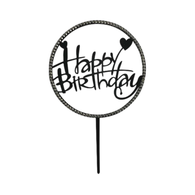 DECO ACRIL HAPPY BIRTHDAY CIRCULO NEGRO CTP000654
