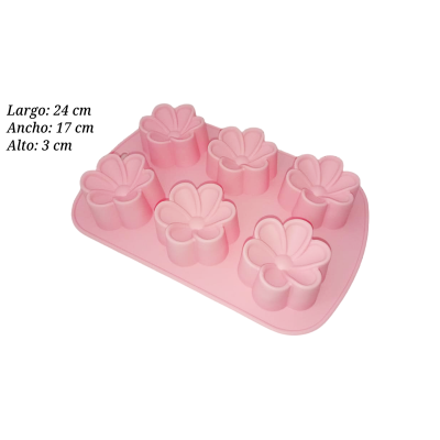 MOLDE SILI FLORES 6 CAV 24X17X3CM SIL001388