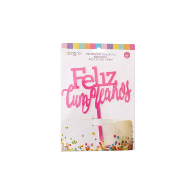 DECO ACRIL FELIZ CUMPLEAÑOS FUCSIA CTP000778