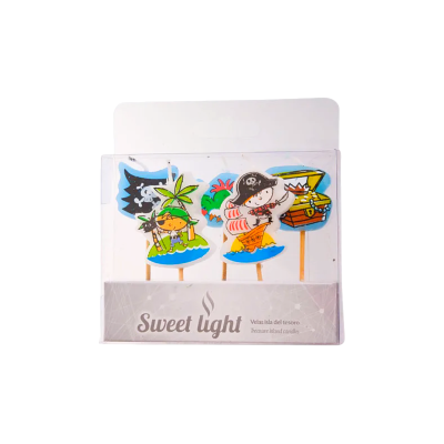 VELA SWEET LIGHT PICK ISLA TESORO 5 PZ SL-007