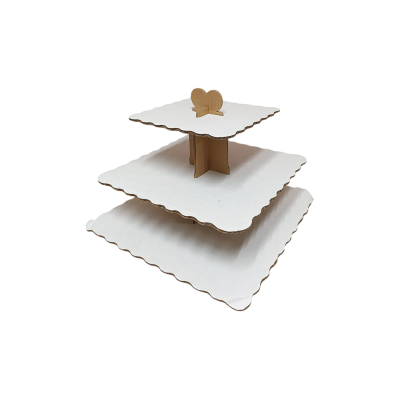 BASE PARA MUFFIN 3 NIVELES CUADRADA BLANCA PASTELOSO