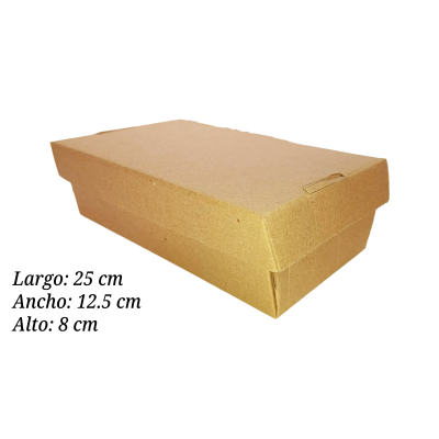 CAJA PARA HAMBURGUESA COMBO KRAFT 25X13X8 PROBOX