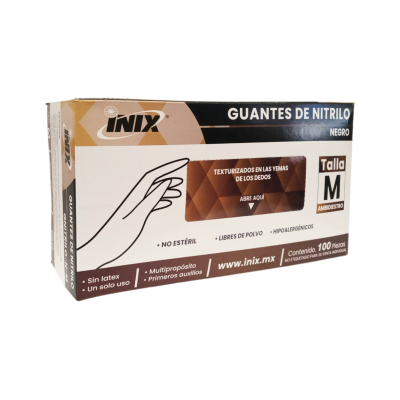 GUANTE NITRILO NEGRO MEDIANO 100PZ