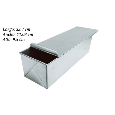 MOLDE PARA PAN CON TAPA ZINCALUM 33.7L X 11.08A X 9.5 H RPT-35