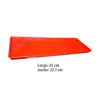CHAROLA DE PLASTICO 22.5X65CM COLOR ROJO P113ROJ