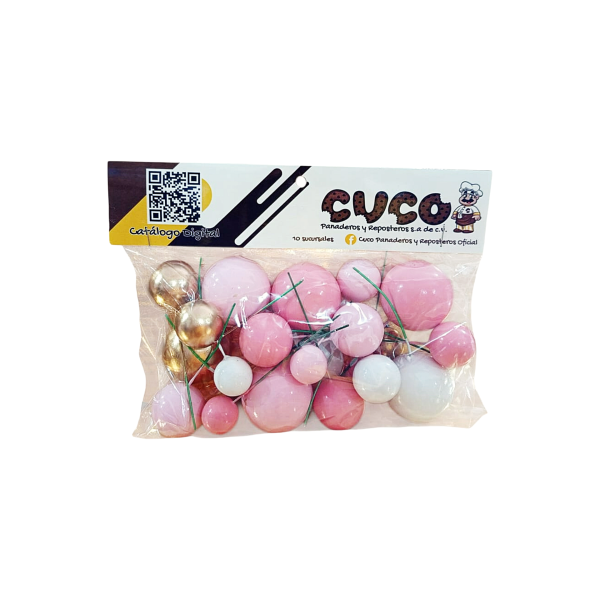 ESFERA MIX AURORA (ROSA, BLANCO Y DORADO)