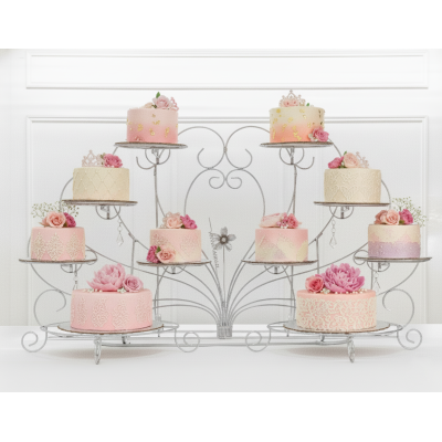 BASE PARA PASTEL ABANICO DE CORAZON  CON 10 BASES