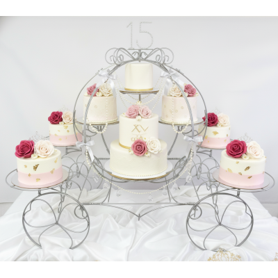 BASE PARA PASTEL CARRUAJE DE  MARBADE CON 8 BASES