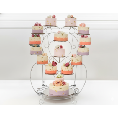 BASE PARA PASTEL CORAZON BURIS MARBADE CON 15 BASES