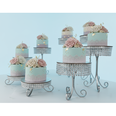 BASE PARA PASTEL JUEGO  CON LISTON MARBADE CON 8 BASES