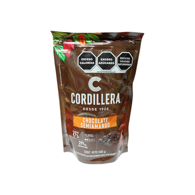 CHOCOLATE SEMIAMARGO 47% TROZOS CORDILLERA 10X500GR