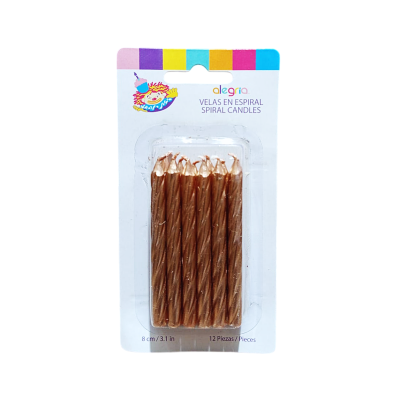 VELA CARAMELO COBRE 8CM (12PZ) CND000942