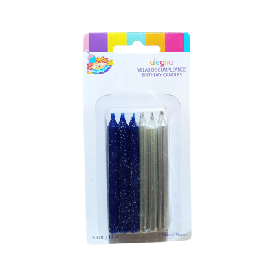 VELA ROSA BRILLOS Y DORADA 8.3CM 12PZ CND000981