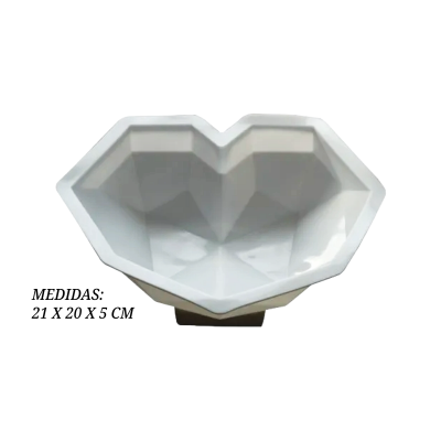 MOLDE CORAZON DIAMANTADO 1CAV 21X20X5CM SIL001130