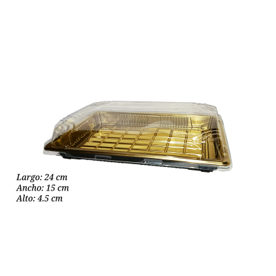 CHAROLA DORADA CON TAPA 24X15X4.5CM (DPB000037)