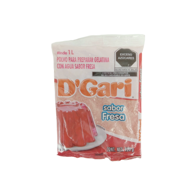 GELATINA DGARI SABOR FRESA AGUA 50X120GR
