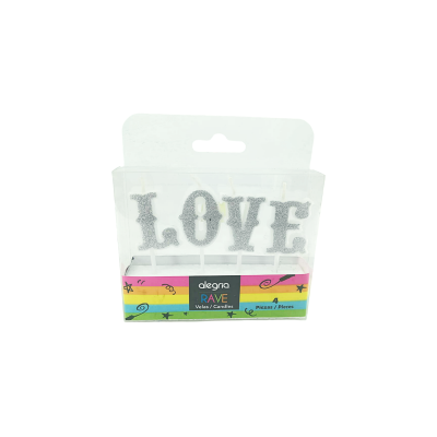 VELA PALILLO LOVE PLATA 4PZ CND21SR