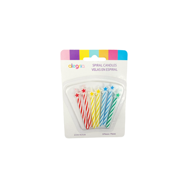 VELA CARAMELO ESTRELLA COLORES 8PZ CND000977