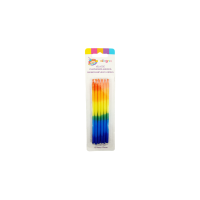 VELA LARGA ARCOIRIS 12.5CM (12PZ) CND000863
