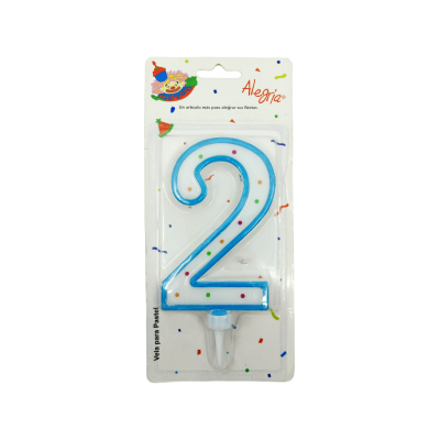 VELA N.2 DOTS Y ORILLA COLOR C/BASE MAXI 60940*