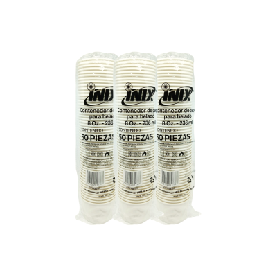 CONTENEDOR PAPEL HELADO 8 OZ INIX 20X50PZ