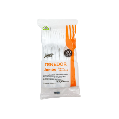 TENEDOR JUMBO BLANCO INIX 50X20PZ