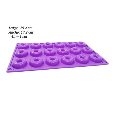 MOLDE SILICON MINI DONAS 18CAV 29.2X17.2CM SIL001353
