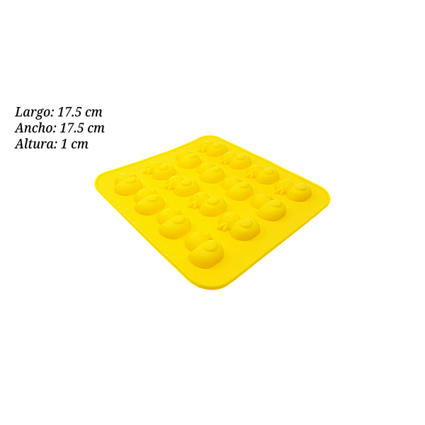 MOLDE SILICON PATITOS 16CAV 17.5X17.5X1CM SIL001298