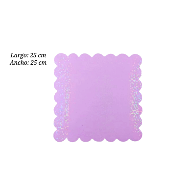 BASE CARTON CUADRADA 25CM MORADO