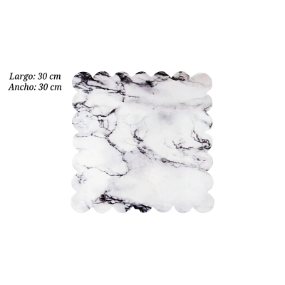 BASE CARTON CUADRADA 30CM MARMOL FA