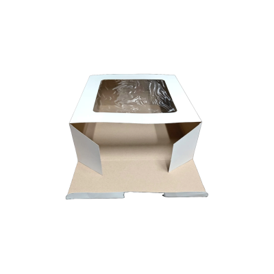 CAJA PARA PASTEL 35X35X13 CON VENTANA PLEGADA