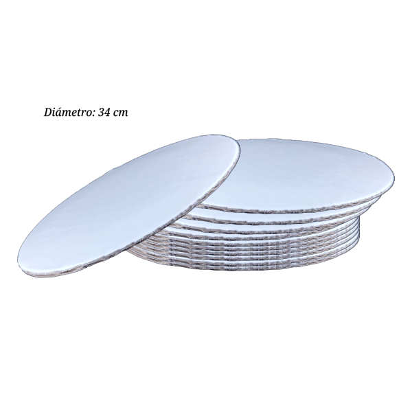 DISCO CORRUGADO BLANCO Y PLASTICO 34 CM
