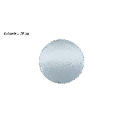BASE CARTON REDONDA PLATEADA 16CM PASTELOSO