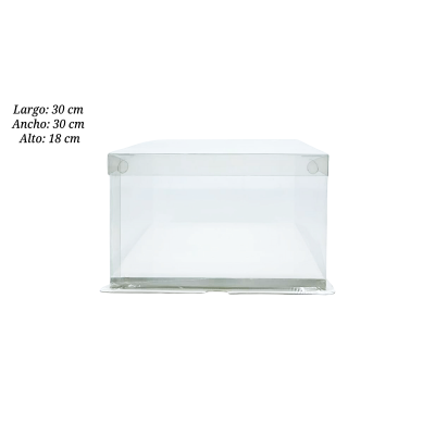 CAJA PARA PASTEL 30X30X18CM UEEN ACETATO