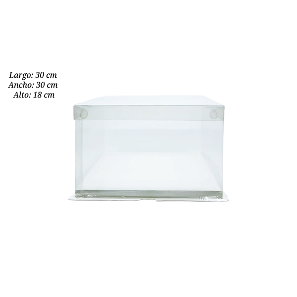 CAJA PARA PASTEL 30X30X18CM UEEN ACETATO