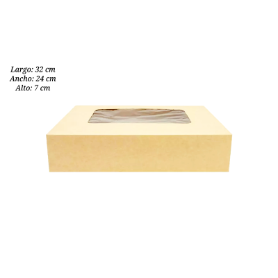 CAJA MUFFIN KRAFT CON VENTANA  12 CAVIDADES