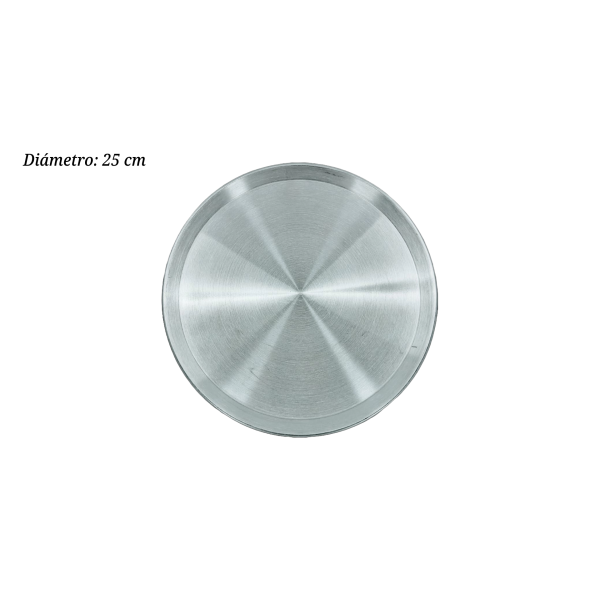 CHAROLA PARA PIZZA ALUMINIO 25CM IDEAL