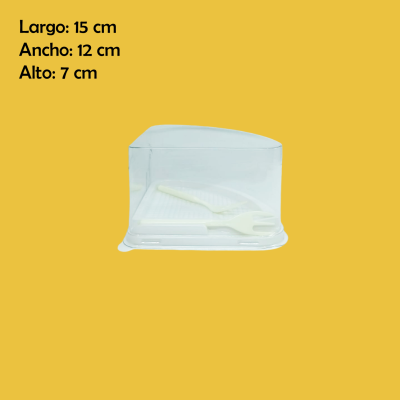 CAJA PARA PASTEL REBANADA 15X12X7CM UEEN ACETATO FD-051