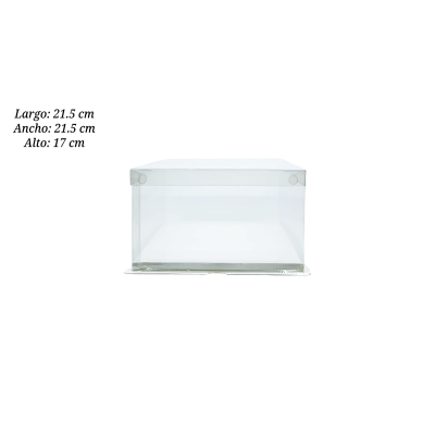 CAJA PARA PASTEL 21.5X21.5X17CM UEEN ACETATO