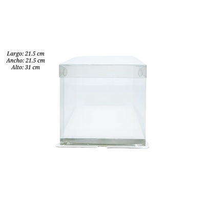 CAJA PARA PASTEL 21.5X21.5X31CM UEEN ACETATO